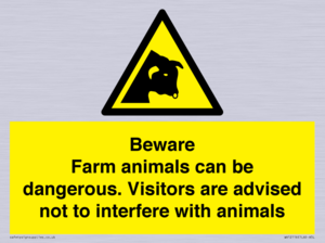 Beware Farm animals can be dangerous. Visitors are advised not to interfere with animals